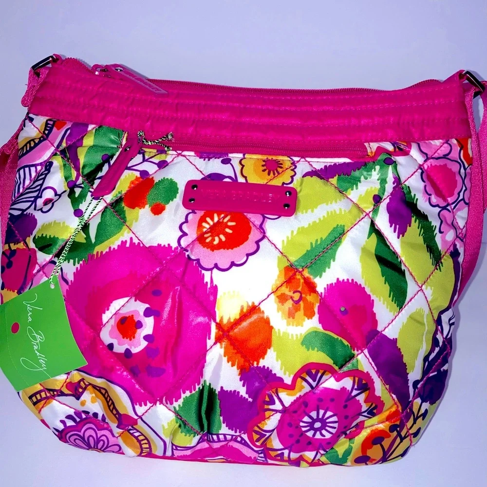 VERA BRADLEY Pink Floral Puffy Crossbody Clementine |size: OS | item 13082-153